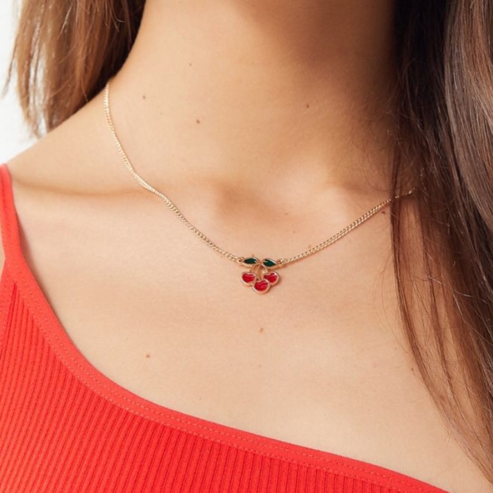 urban outfitters cherry necklace!